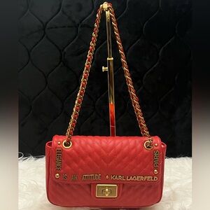 KARL LAGERFELD PARIS Leather Logo Crossbody